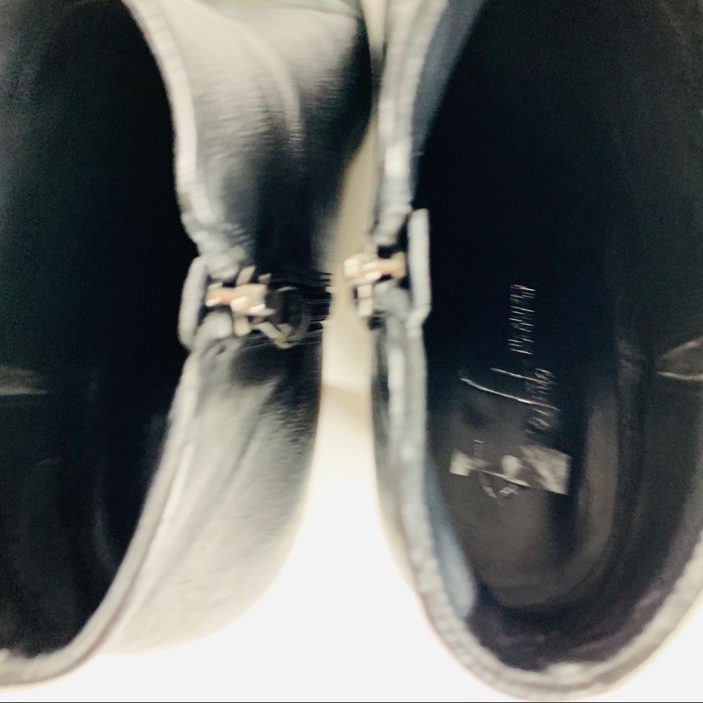 Franco Sarto Heeled Booties Black Leather Size 8.5 - Picture 6 of 7